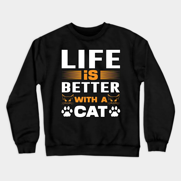 Cat T - Shirt Design Crewneck Sweatshirt by Shuvo Design